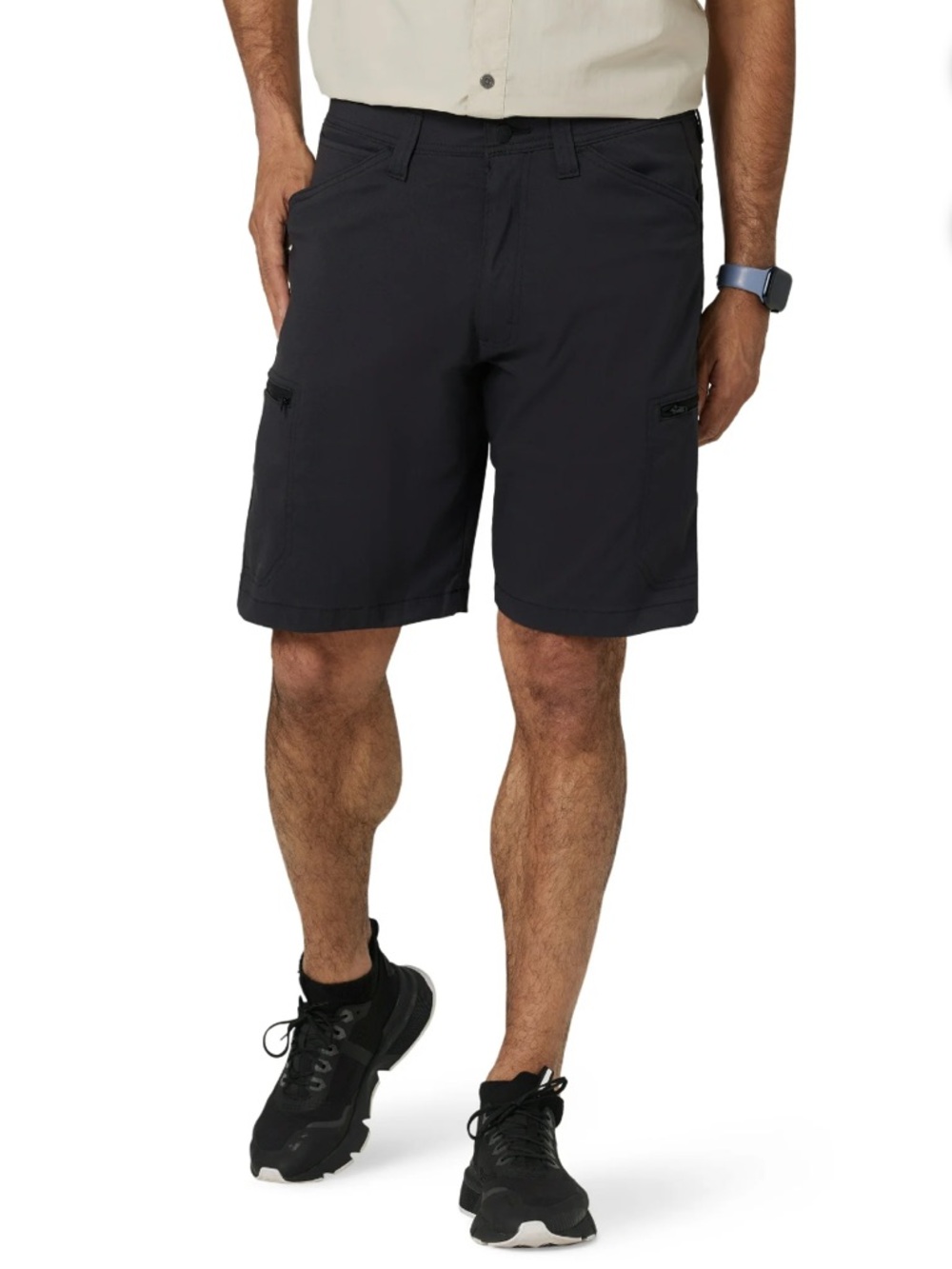 Wrangler Men's Outdoor Performance Black Zip Cargo Shorts w/ UPF 50 NWT 38
